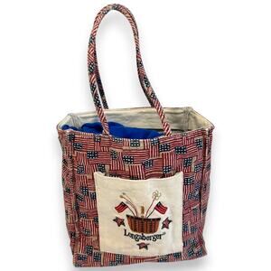 Longaberger Old Glory Tiny Tote Bag 8x9x4